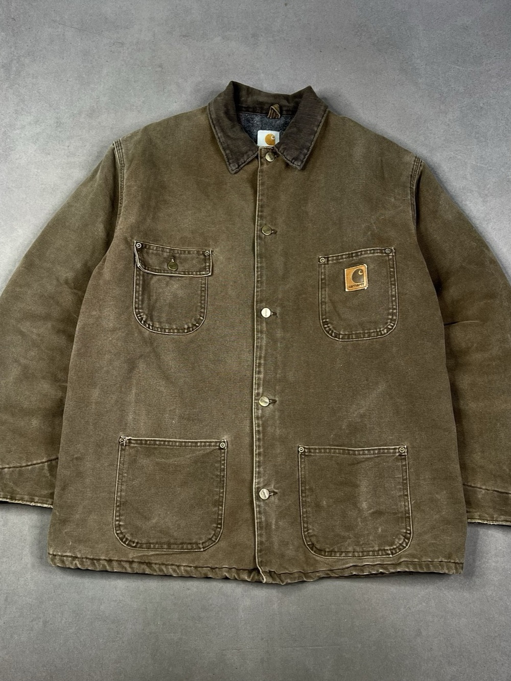 Carhartt Chore Jacket Brown Workwear Jacket Size Medium